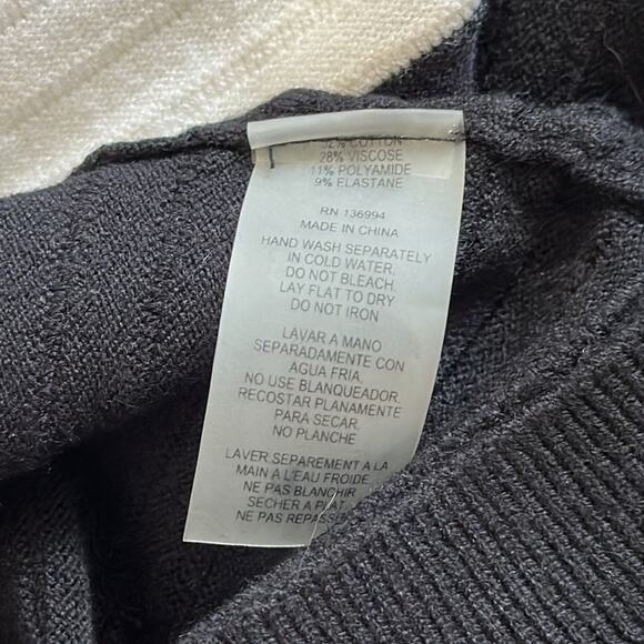 Sioni Open Front Color Block Cardigan Blue Gray White Black Size M - Picture 11 of 11